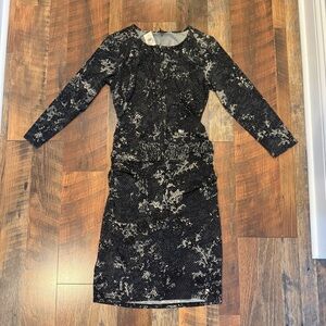 Ann Taylor Black and White Midi Dress